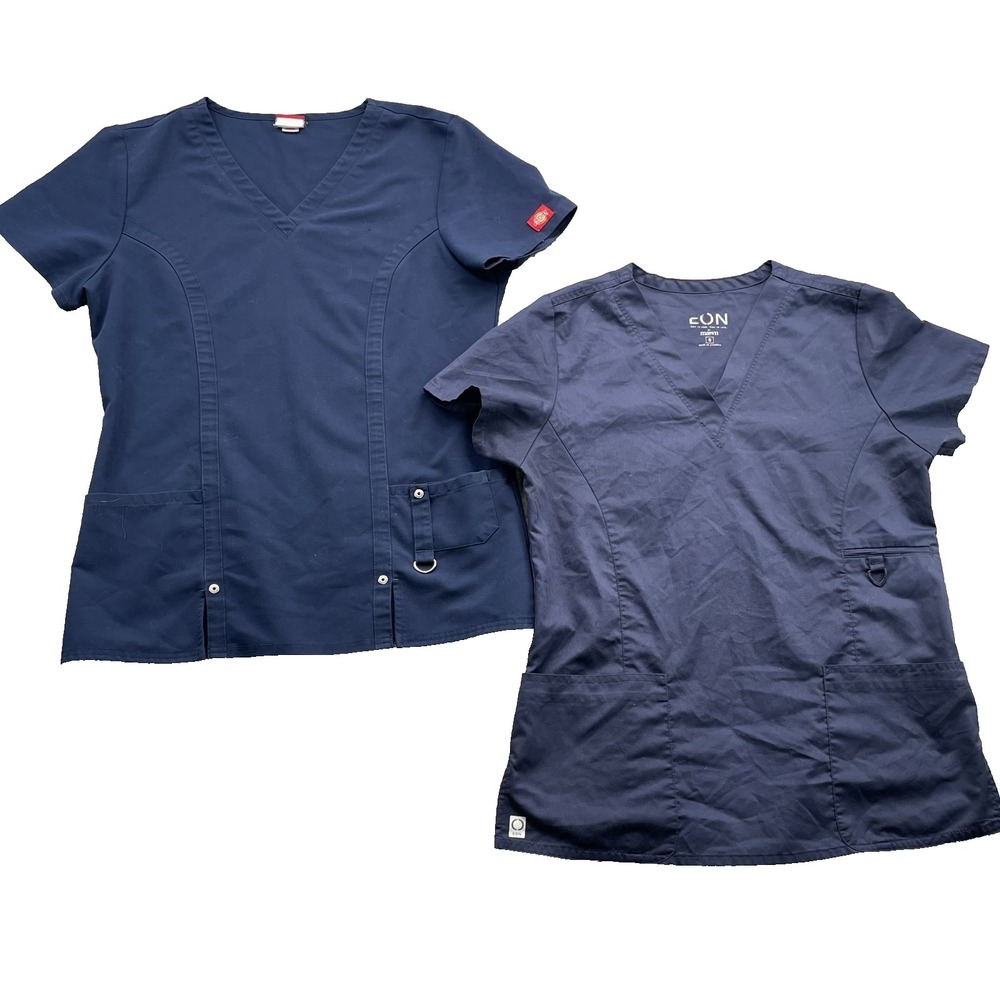 Dickies Eon Scrub Top LOT 2 Women's Small Medical Professional Uniform‎ Workwear